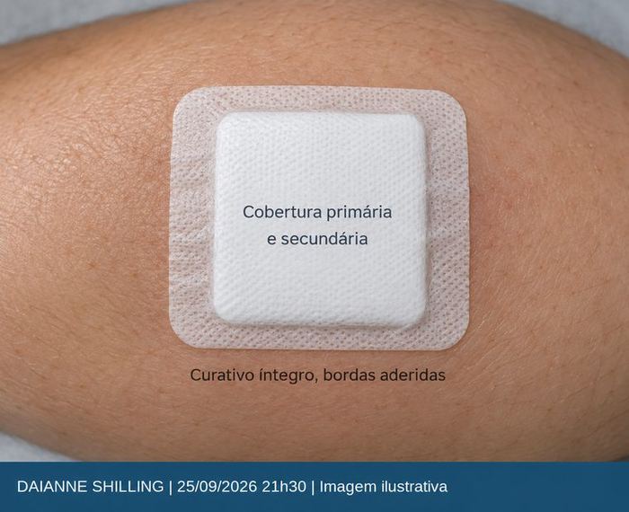 Curativo finalizado com cobertura primária e secundária