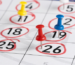 Calendário com o final de semana marcado