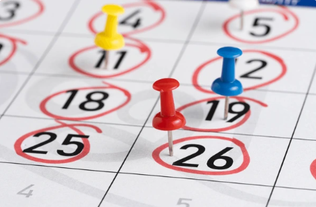 Calendário com o final de semana marcado