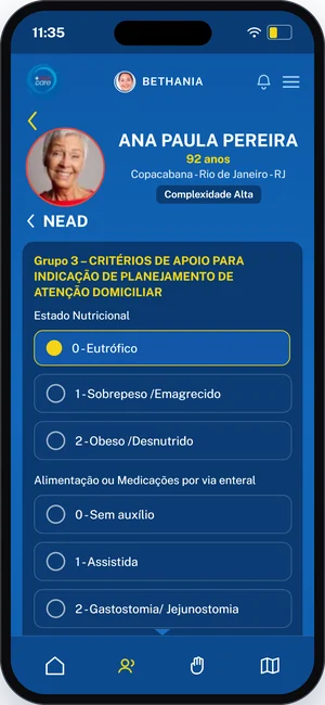 Grupo 3 de critérios de apoio do NEAD com os pesos em pontos